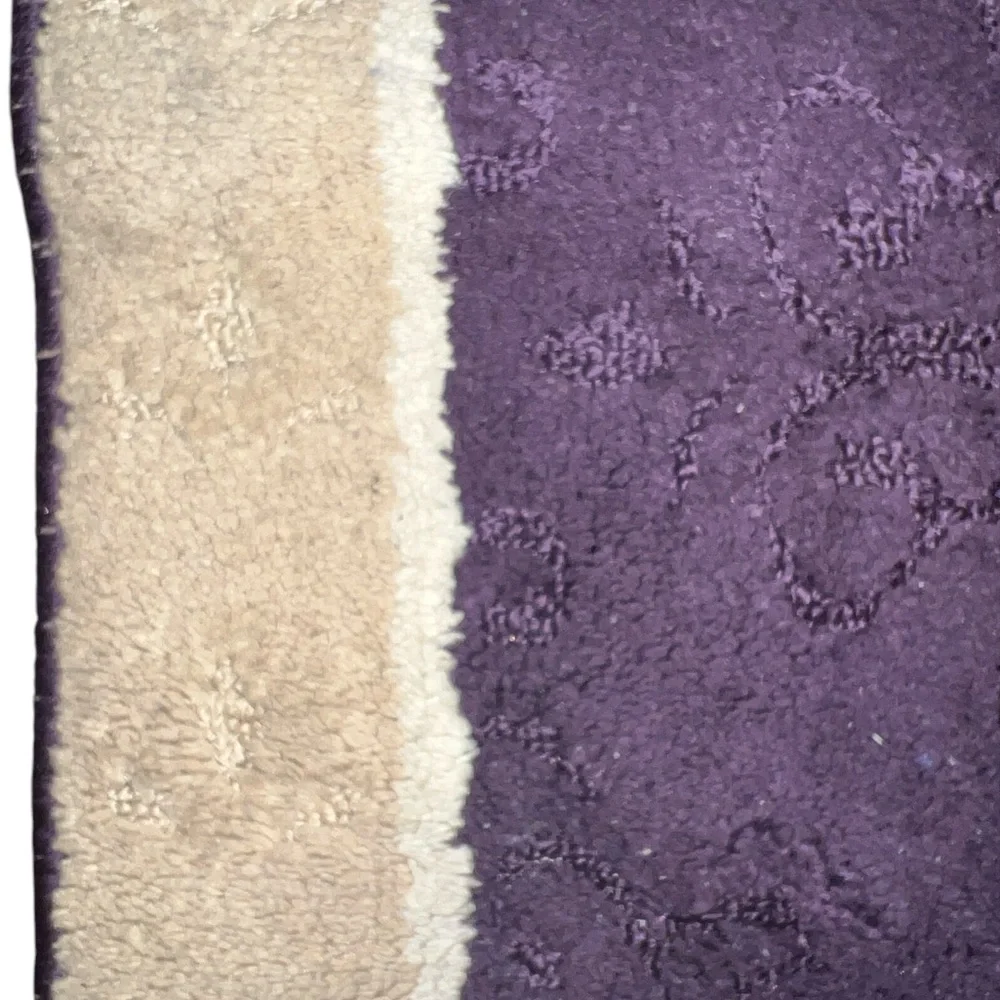 RUGS | PURPLE WHITE AND BEIGE BATHROOM MAT SET